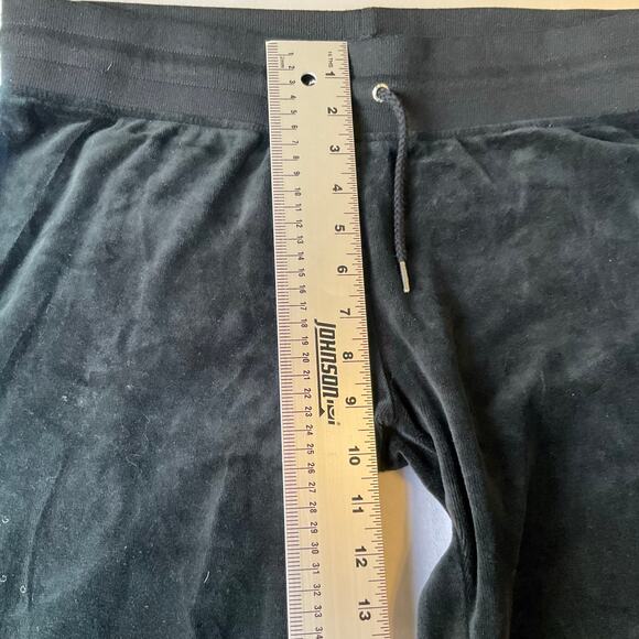 BCBGMAXAZRIA Women Velvet Pants size L Black Slightly Flared Rhinestones Trendy - Picture 6 of 13